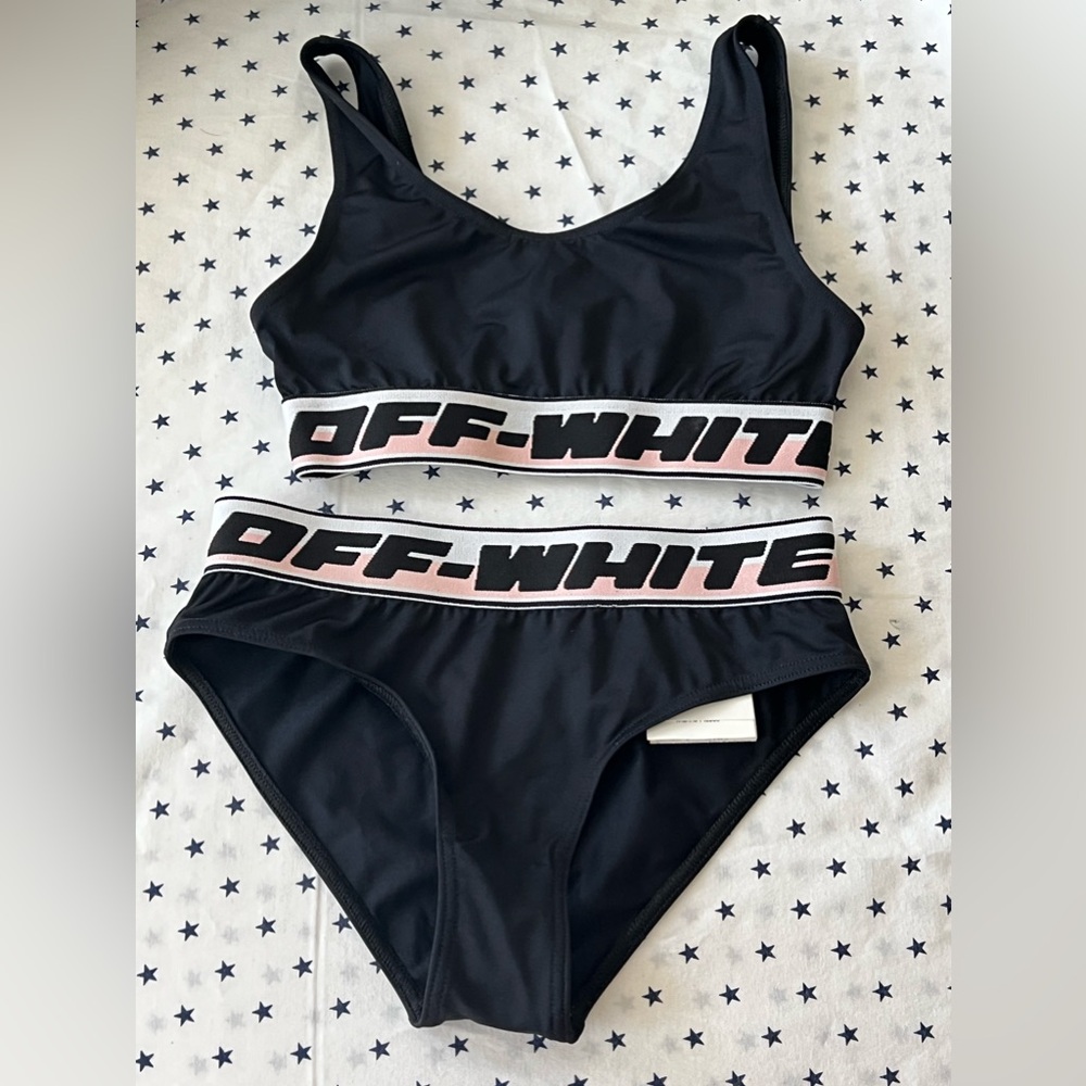 Girls OFF WHITE two piece swim set (like new)